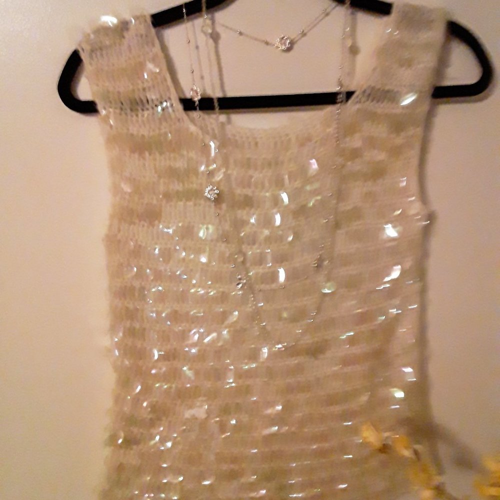 Boutique  Ivory Sequin Sweater!  Not Worn  Sz. M